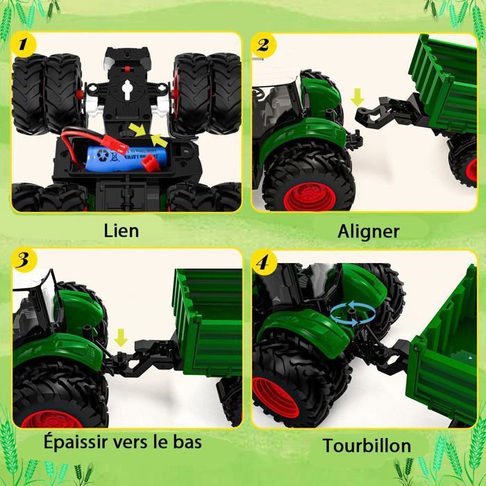 Tracteur RC Télécommandé 1:24 – 6 Canaux & Batterie Rechargeable – Toys Buddies
