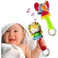  Hochet Bébé Jouet Coloré en Peluche Doux avec Son Hochet pour Bébé 3, 6, 9, 12 Mois (2 Pièces), Jouet d'Éveil Bébé Doudou Jouet Beb-0