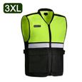 3xl - Gilet de moto réfléchissant, uniforme de travail de sécurité, gilets fluorescents, veste de moto haute-0