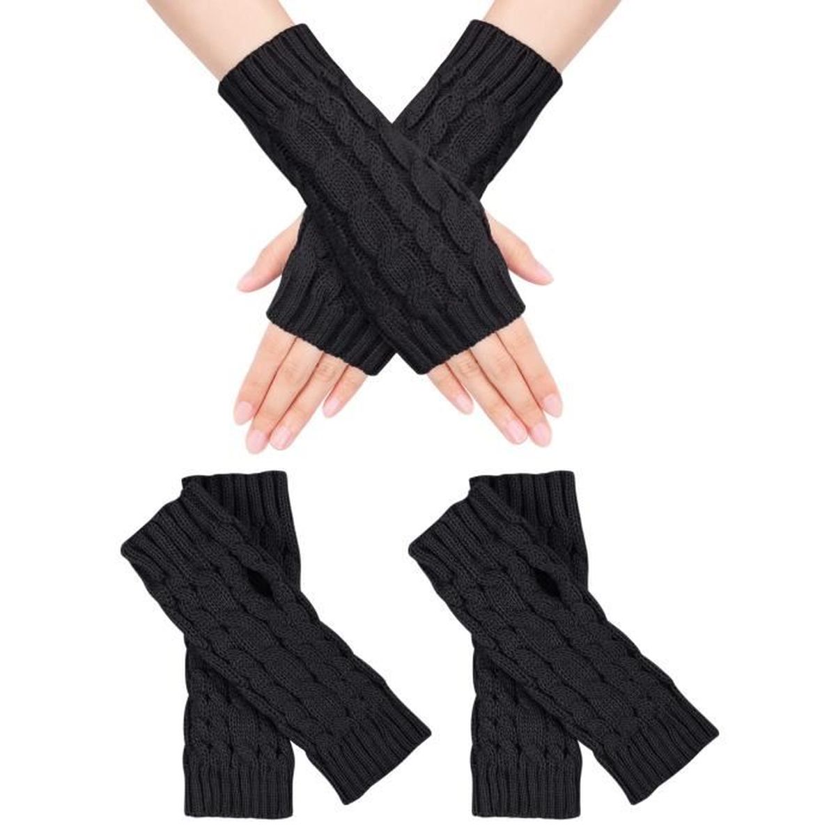 Gants 2-en-1 moufles/mitaines fille rose