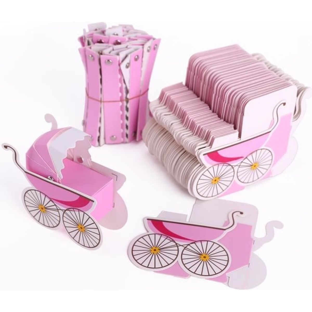 poussette rose strass