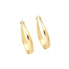 BIJOUTERIE PAPILLON BLEU Boucles d'Oreilles - Femme - Créoles - Ovales - Jonc - Plat - Plaqué Or Jaune 750/1000 - 42 x 23 mm