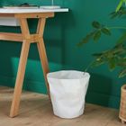 MOB-IN Poubelle froissée design plastique blanc D30 x H30 cm