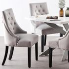 LIFE INTERIORS Lot de 2 chaises de salle à manger en velours avec dossier rabattable – Style design, pieds en bois – Salle à manger et salon