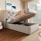 PDZZZD Lit coffre simple pour enfant 90 x 200cm avec coffre de rangement Sommier à lattes inclus, Lit avec espace de rangement, Gris clair