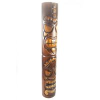 Totem Tiki XXL 100cm en bois massif sculpté Marron