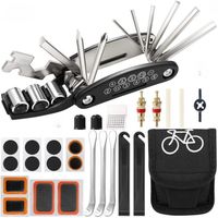 Trousse D'outils De Vélo,16 En 1 Ensemble Bicyclette Réparation Multifonction Bundle ,Vélo Réparation Sac Kits D'entret