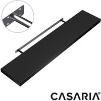 Etagère murale flottante - CASARIA - Noir - MDF - Capacité de charge élevée - Design simple - Hauteur de 3,8 cm