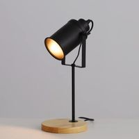 Lampe de table - E27 Lampe de Bureau en bois et métal - Tête de lampe réglable - H 36cm - Nior(Ampoule non incluse)