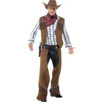 Costume cow-boy - SMIFFY'S - Cowboy et Cowgirl - Marron - Polyester - Adulte - Homme