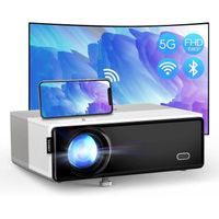 Videoprojecteur WiFi Bluetooth VAABZZ Projecteur Vidéo Full HD 9500 Lumens 1080P Natif Supporte 4K, Equipé Sac à Main et Ecran de