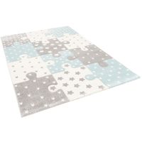 Pergamon - Maui Kids - Tapis pour enfants - Puzzle Carreaux Bleu - 120x170 cm