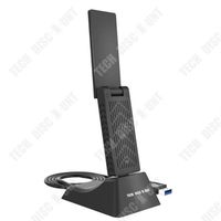 TD® Carte réseau sans fil double bande USB3.0 AC1900M pliable à 180 degrés avec câble d'extension de base avec une large couverture