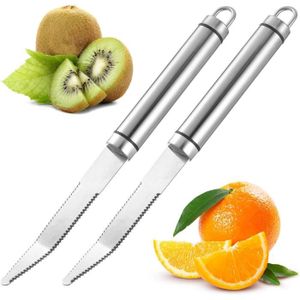 Lot De 6 Cuillères à Pamplemousse - Acier Inoxydable - Bord Dentelé - Pour Fruits Et Desserts