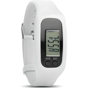 PODOMETRE Bracelet/Montre Pédomètre KM - Compteur de calories - Blanc