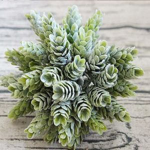 FLEUR ARTIFICIELLE vert foncé - Fausses plantes vertes en plastique bon marché, 30 pièces-lot, fausses fleurs, décoratives pour