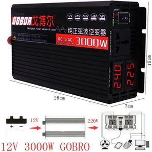 CARRYBATT Convertisseur 2000W Onde Pur Sinus Onduleur DC 12V /à AC 220V 230V avec t/él/écommande /& AC Prises de Courant /& 2.1A Port USB-Puissance de Pointe 4000W transformateur de Tension