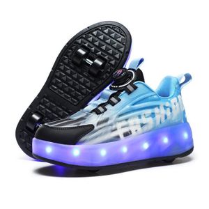 SXZHSM Roller Shoes avec Lumière LED Couleur Adulte Chaussure Roller Fille  Kick Roller Skate Shoes Patins A roulettes 4 Roues Patins A roulettes