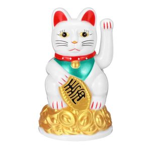 BAB Maneki Neko Porte-cl/és Chat Porte-Bonheur Motif Fleur Rose et Bleu