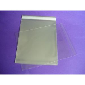 + 25 mm Transparent vierges Sacs en plastique transparent Sachet Adhésif Lot de 100 sacs Film autocollant 80 x 110 mm 