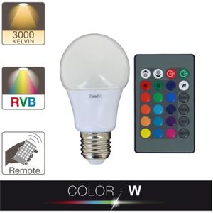 Ampoule LED multicolore avec télécommande IR, lampe RGB colorée changeante,  super lumineuse, E27 B22 RGBW 4W 7W 10W 15W 110V ? 220V