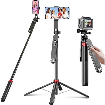 Perche à Selfie Trépied Funxee 180cm Avec Lumière LED Et Télécommande - Compatible Smartphone, GoPro