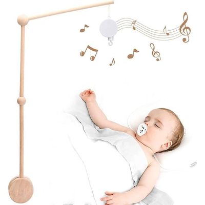 Mobile Musical Pour Lit Bébé - Avec Boîte à Musique Mécanique - Réglable 66cm - Développement Sensoriel