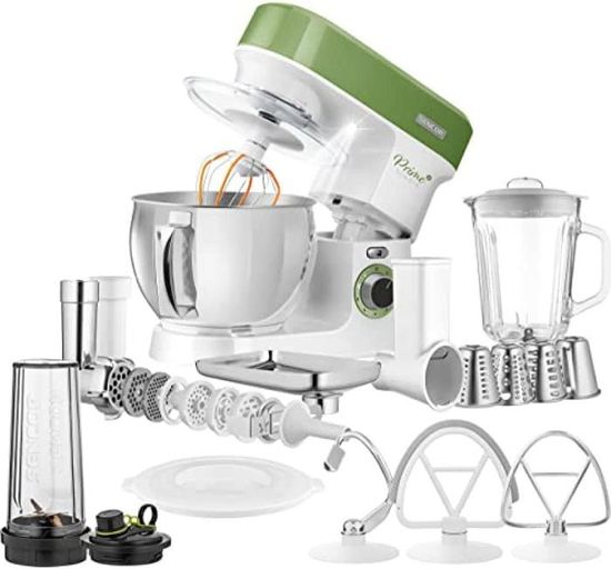 Robot Pâtissier Multifonctions 4.8L - 6 Vitesses Avec Bol, Fouet, Feuille Et Crochet à Pétrin