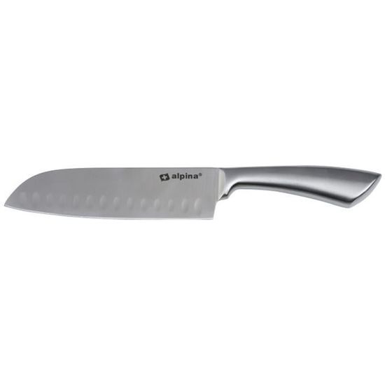 Couteau Alpina Santoku - 31,5 Cm - Acier Inoxydable - Pour Viande, Poisson Et Légumes