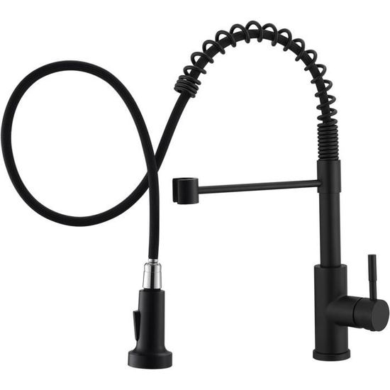 Robinet de cuisine monocommande Kaviar - Noir mat Kalia KF1691-160