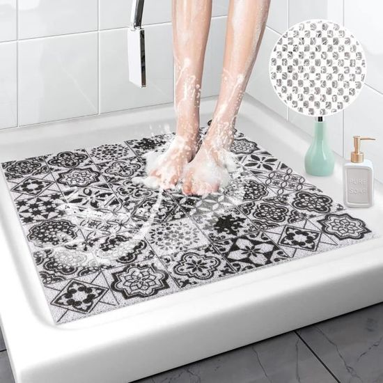 Comfoyar Tapis De Douche Rétro Antidérapant 60x60 Cm – Super Doux Et Lavable