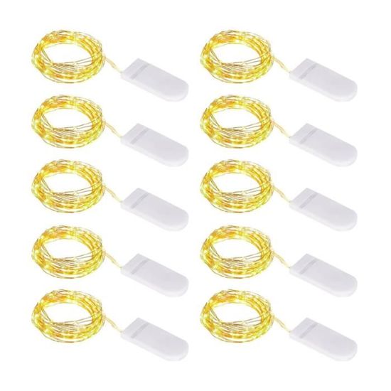 Guirlande Luineuse à Pile, 1 10 LED Ini Guirlande LED Fil De Cuivre
