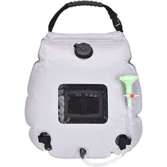Sac de douche solaire 5 gallons/20L, sac de douche de camping à