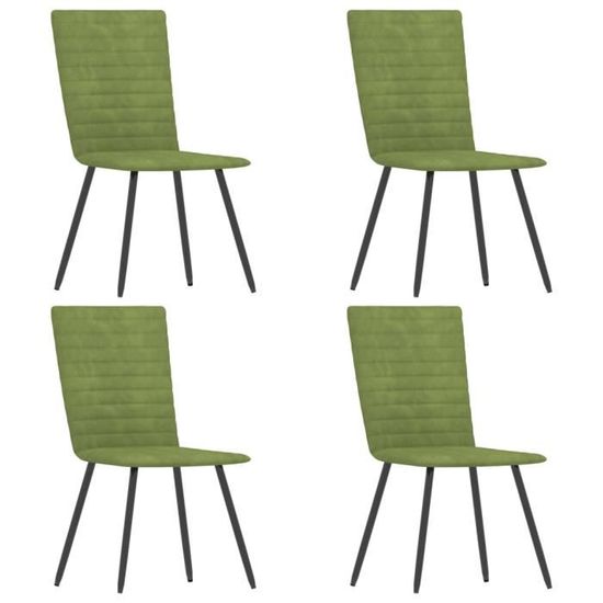 4 x Chaises de salle à manger Professionnel - Chaise de cuisine Chaise Scandinave - Vert Velours &8954