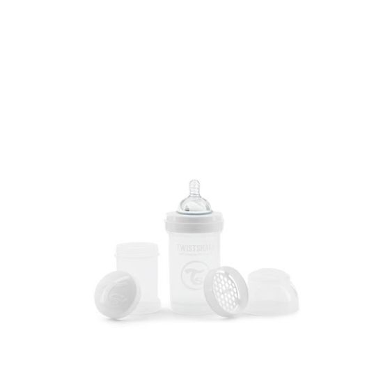 Biberon anti-colique Twistshake - 180 ml - Sans BPA - Blanc