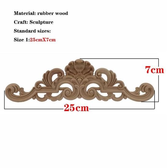 Appliques En Bois Sculpté – 4 Pièces 6x6 Cm – Décorations Pour Portes, Armoires, Meubles – Style Classique
