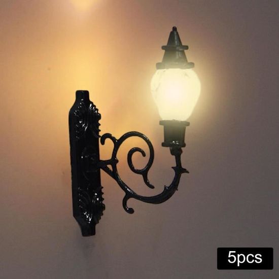 Réverbère LED Pour Maison De Poupée 1/12, Lampadaire Noir