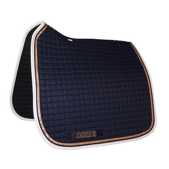Couverture Selle Western AMKA Navajo – Bleu, Coton Tissé Main, Double Couche, 66x66 Cm, Pour Poney (lavable 30°C)