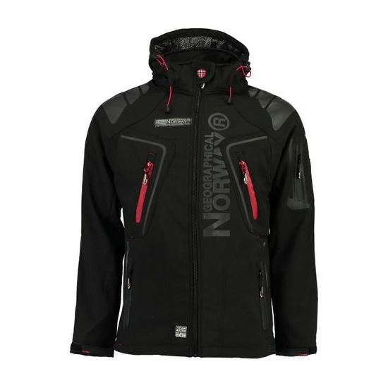 Manteau Polaire Softshell Homme - Chaud, Coupe-vent, Imperméable - Pour Pêche, Rando, Ski - Capuche Détachable