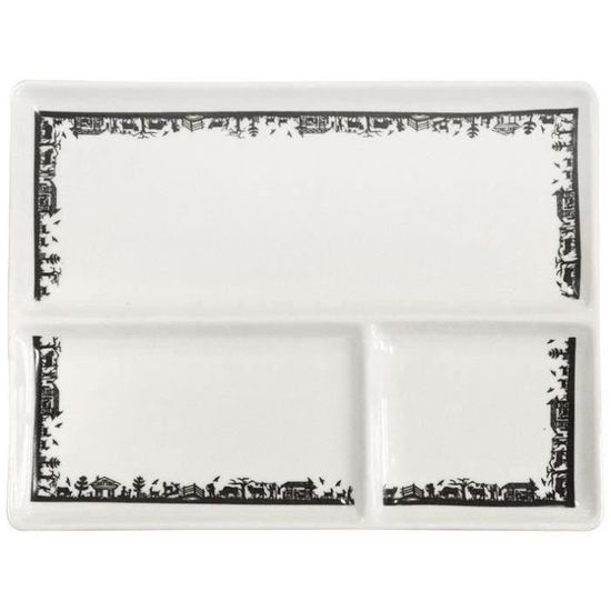 Lot De 2 Assiettes à Pizza Moscou & Rome 33 Cm - Porcelaine Blanche à Bord Vert Ou Rouge - Idéal Pour Service, Antipasti, Barbecue - 9