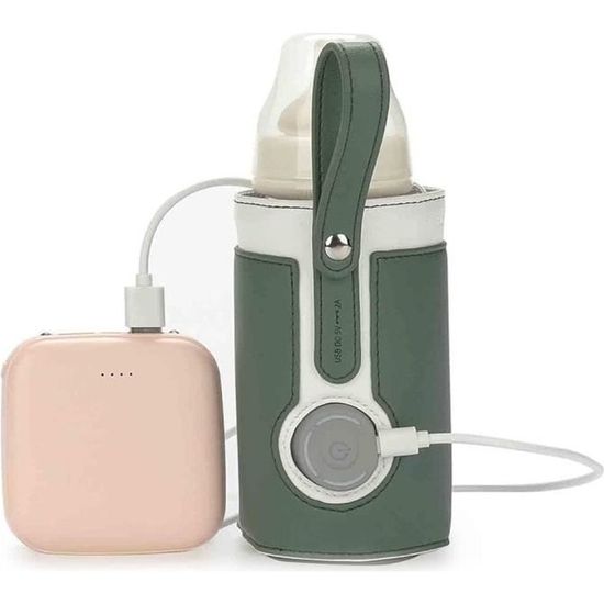 Sac chauffe-biberon USB en cuir portable réglable à 3 températures - SURENHAP - Vert TT