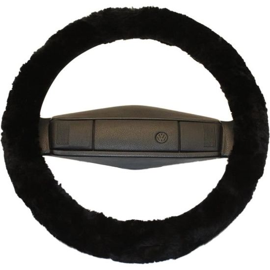 Housse De Volant En Forme De Vache - Pour Volant 38,1 Cm, Antidérapante, Avec 2 Porte-clés Vache (noir)