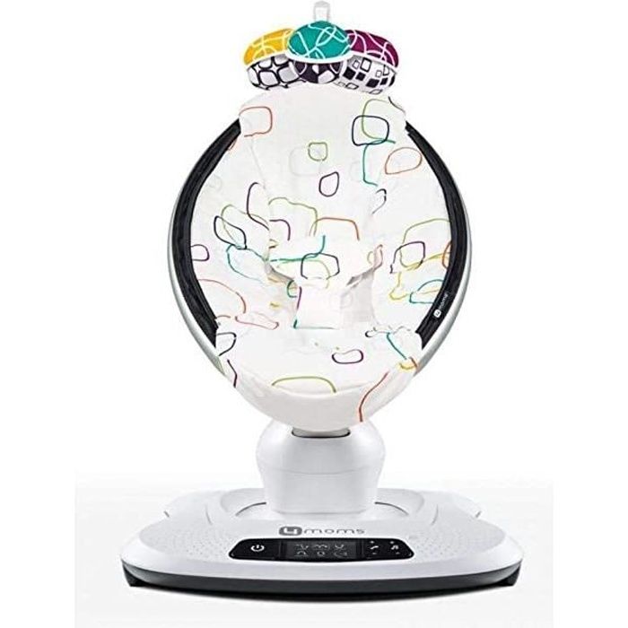 mamaroo 4 multicolor pluche - balancelle bébé électrique qui bouge comme vous - 5 mouvements et 4 sons de la nature - bluetooth et m