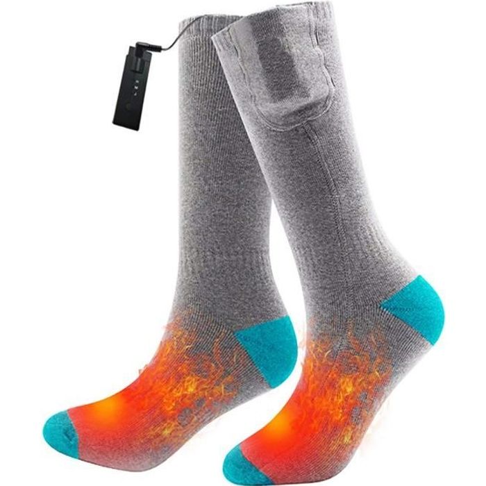 Chaussettes chauffantes électriques USB hommes femmes hiver chaussette chauffante extérieure Outils de camping