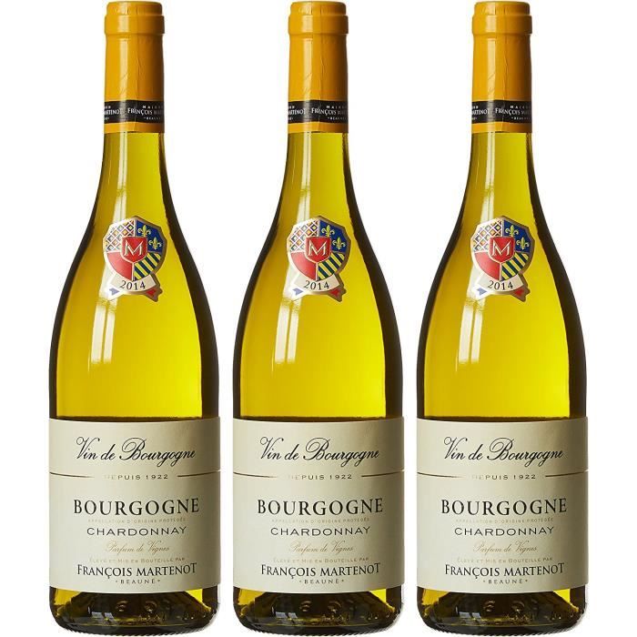 FRANÇOIS MARTENOT France Burgundy Vin Blanc Parfum Vignes AOP Bourgogne Chardonnay 2015 75 cl - Lot de 3: Epicerie