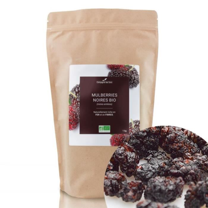 Mulberries (Mûres Noires) BIO - Fruits séchés en vrac - 1kg