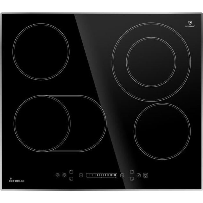 Plaque vitrocéramique 59 cm 6,6 kW 4 Zones de cuisson 15 niveaux de puissance