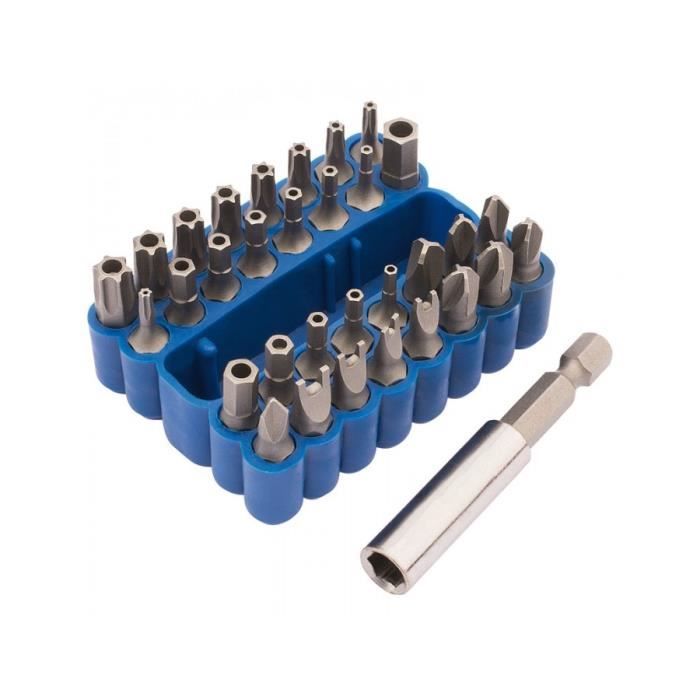Coffret embout DRAPER sécurit 33 pièces carré de 1/4 torx BTR plat cruciforme
