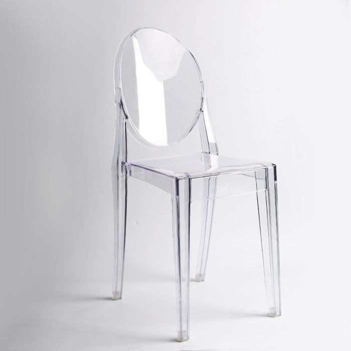 Master Lot de 6 chaises Blanche Bureau Cuisine Salon Salle a Manger Terrasse Jardin Exterieure Interieure