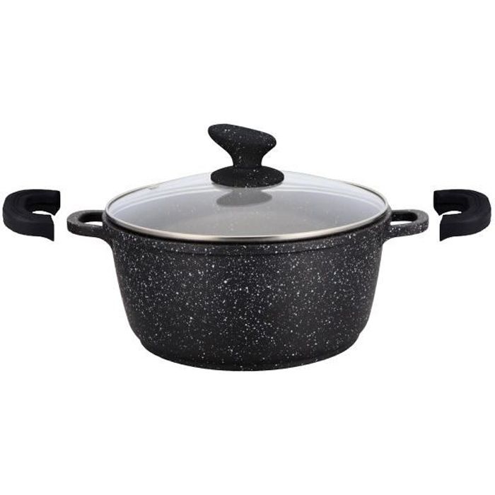 Marmite Mayerhoff 24cm avec revêtement antiadhésif façon pierre marble-coating compatible tous feux dont induction